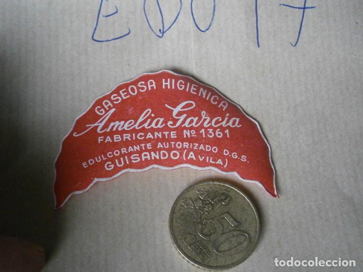 Alte Etiketten: &iexcl;&iexcl;PRECIOSA ETIQUETA PUBLICITARIA,A&Ntilde;OS 30 40&iexcl;&iexcl; GASEOSA HIGIENICA (AVILA)