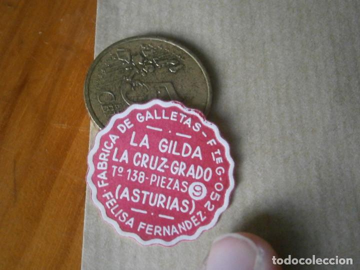 Etiquetas antiguas: &iexcl;&iexcl;PRECIOSA ETIQUETA PUBLICITARIA,A&Ntilde;OS 30 40&iexcl;&iexcl; FABRICA DE GALLETAS LA GILDA LA CRUZ (ASTURIAS)