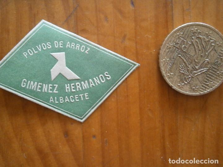 Old Labels: &iexcl;&iexcl;PRECIOSA ETIQUETA PUBLICITARIA &iexcl;&iexcl;A&Ntilde;OS 40 50&iexcl;ALBACETE&iexcl;POLVOS DE ARROZ&iexcl;&iexcl;