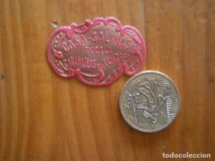 Old Labels: &iexcl;&iexcl;PRECIOSA ETIQUETA PUBLICITARIA &iexcl;&iexcl;A&Ntilde;OS 40 50&iexcl;TUDELA&iexcl;&iexcl;CASA SALINA&iexcl;