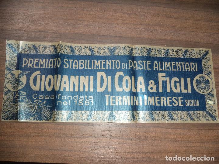 Old Labels: ETIQUETA .GIOVANNI DI COLA & FIGLI.TERMINI IMERESE SICILIA.PREMIATO STABILIMENTO DI PASTE ALIMENTARI