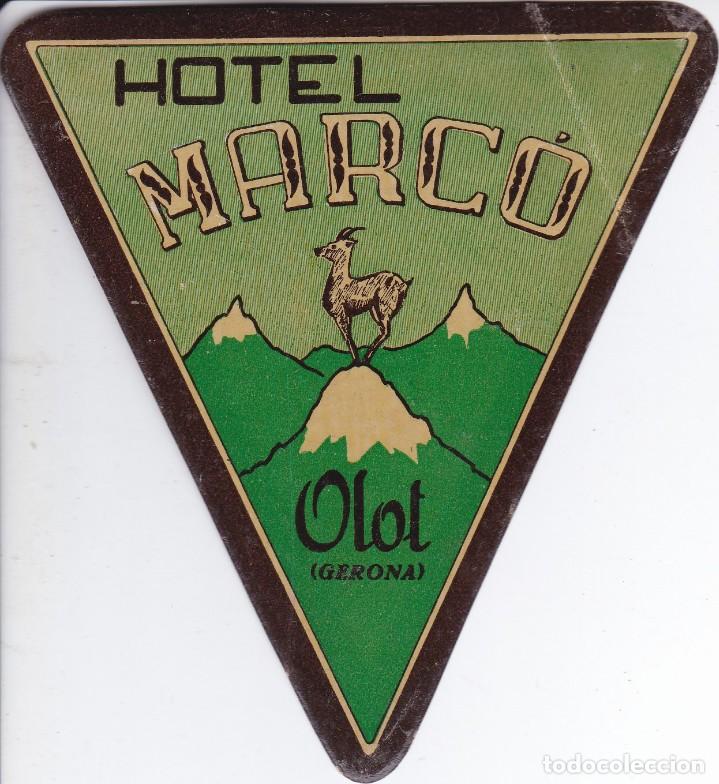 Etiquetas antiguas: ANTIGUA ETIQUETA DEL HOTEL MARCO DE OLOT