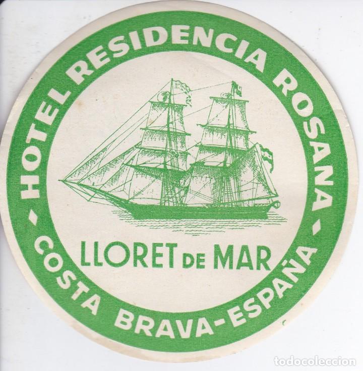 Etiquetas antiguas: ANTIGUA ETIQUETA DEL HOTEL ROSANA DE LLORET DE MAR (GERONA-GIRONA) (BARCO-SHIP)