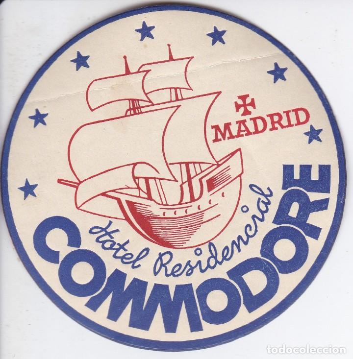Etiquetas antiguas: ANTIGUA ETIQUETA DEL HOTEL COMMODORE DE MADRID (CARAVELA)
