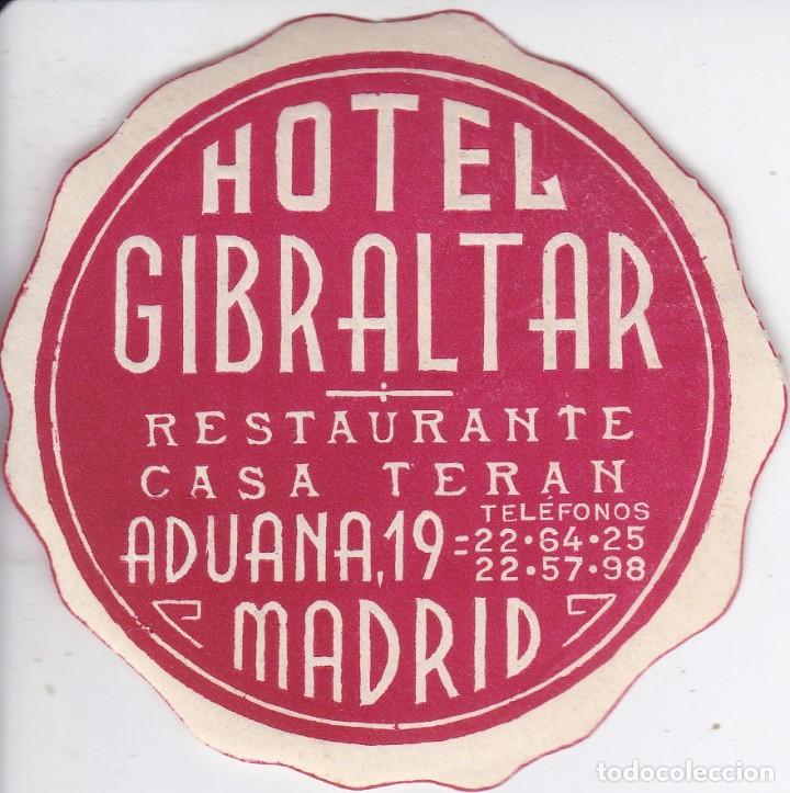 Etiquetas antiguas: ANTIGUA ETIQUETA DEL HOTEL GIBRALTAR DE MADRID