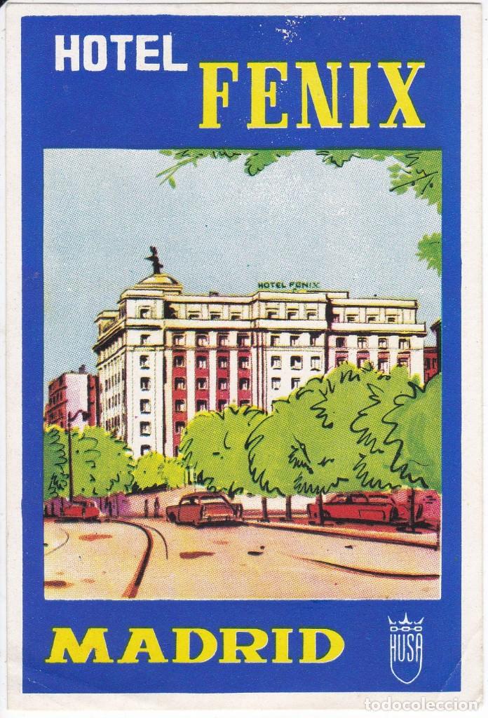Etiquetas antiguas: ANTIGUA ETIQUETA DEL HOTEL FENIX DE MADRID
