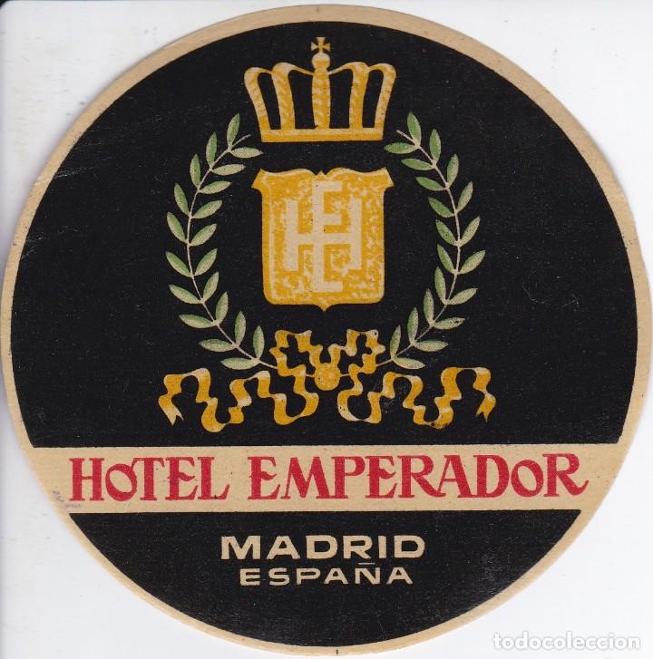 Etiquetas antiguas: ANTIGUA ETIQUETA DEL HOTEL EMPERADOR DE MADRID