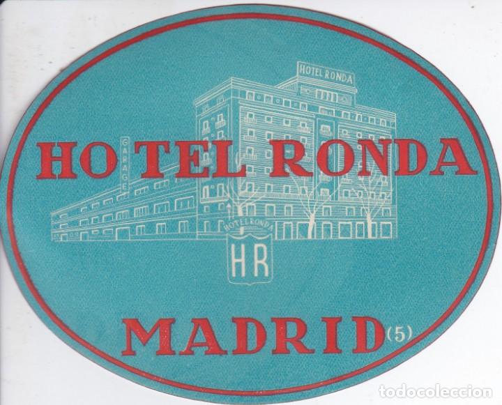 Etiquetas antiguas: ANTIGUA ETIQUETA DEL HOTEL RONDA 5 DE MADRID