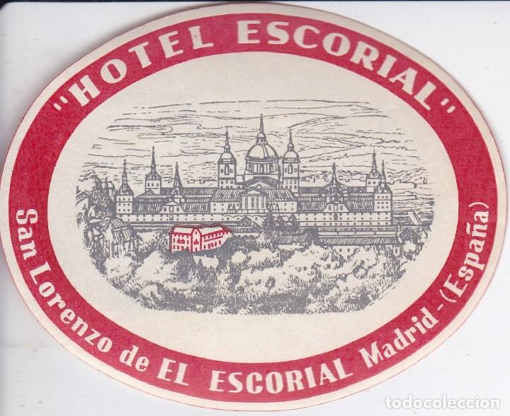 Etiquetas antiguas: ANTIGUA ETIQUETA DEL HOTEL ESCORIAL DE EL ESCORIAL (MADRID)