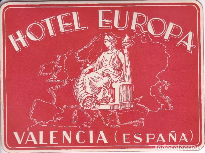 Etiquetas antiguas: ANTIGUA ETIQUETA DEL HOTEL EUROPA DE VALENCIA