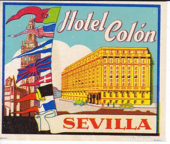 Etiquetas antiguas: ANTIGUA ETIQUETA DEL HOTEL COLON DE SEVILLA (peque&ntilde;a)