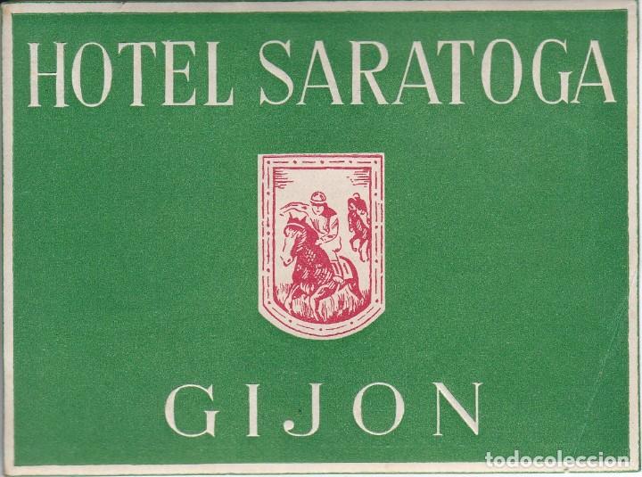 Etiquetas antiguas: ANTIGUA ETIQUETA DEL HOTEL SARATOGA DE GIJON (ASTURIAS)