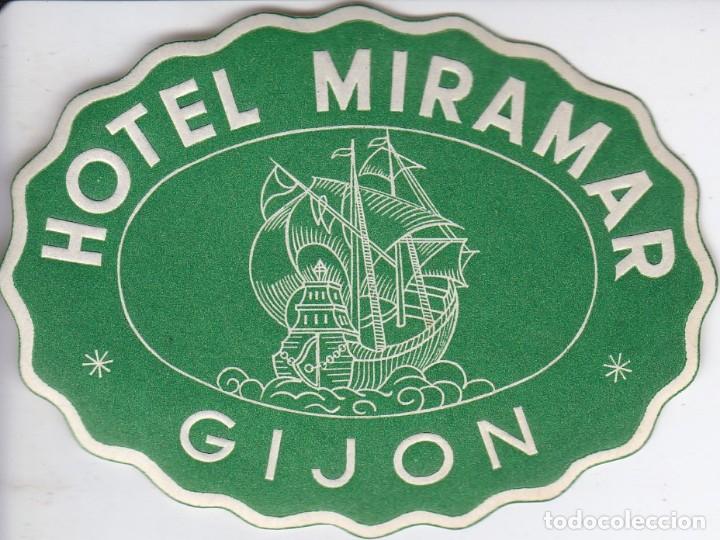 Etiquetas antiguas: ANTIGUA ETIQUETA DEL HOTEL MIRAMAR DE GIJON (ASTURIAS)