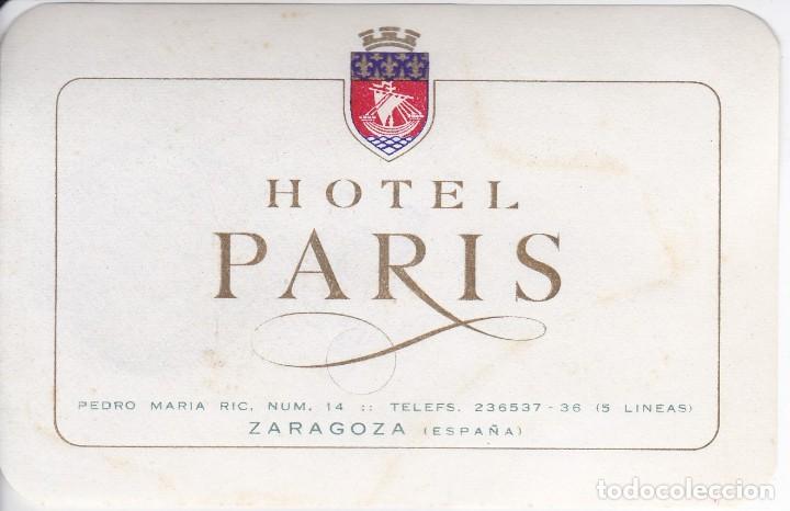 Etiquetas antiguas: ANTIGUA ETIQUETA DEL HOTEL PARIS DE ZARAGOZA