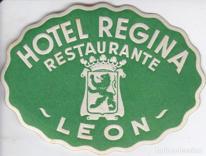 Etiquetas antiguas: ANTIGUA ETIQUETA DEL HOTEL REGINA DE LEON
