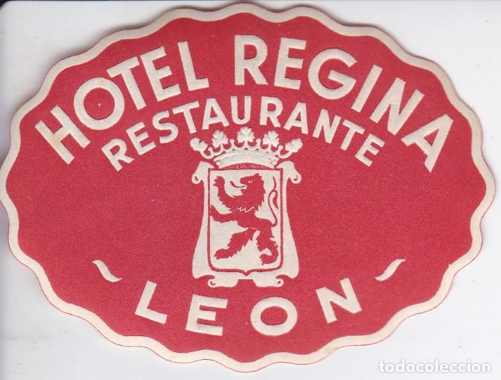 Etiquetas antiguas: ANTIGUA ETIQUETA DEL HOTEL REGINA DE LEON