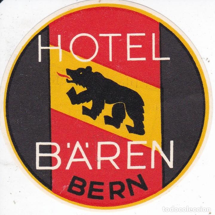 Etiquetas antiguas: ANTIGUA ETIQUETA DEL HOTEL BAREN DE BERN (BERNA-ALEMANIA)