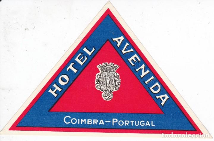 Etiquetas antiguas: ANTIGUA ETIQUETA DEL HOTEL AVENIDA DE COIMBRA - PORTUGAL