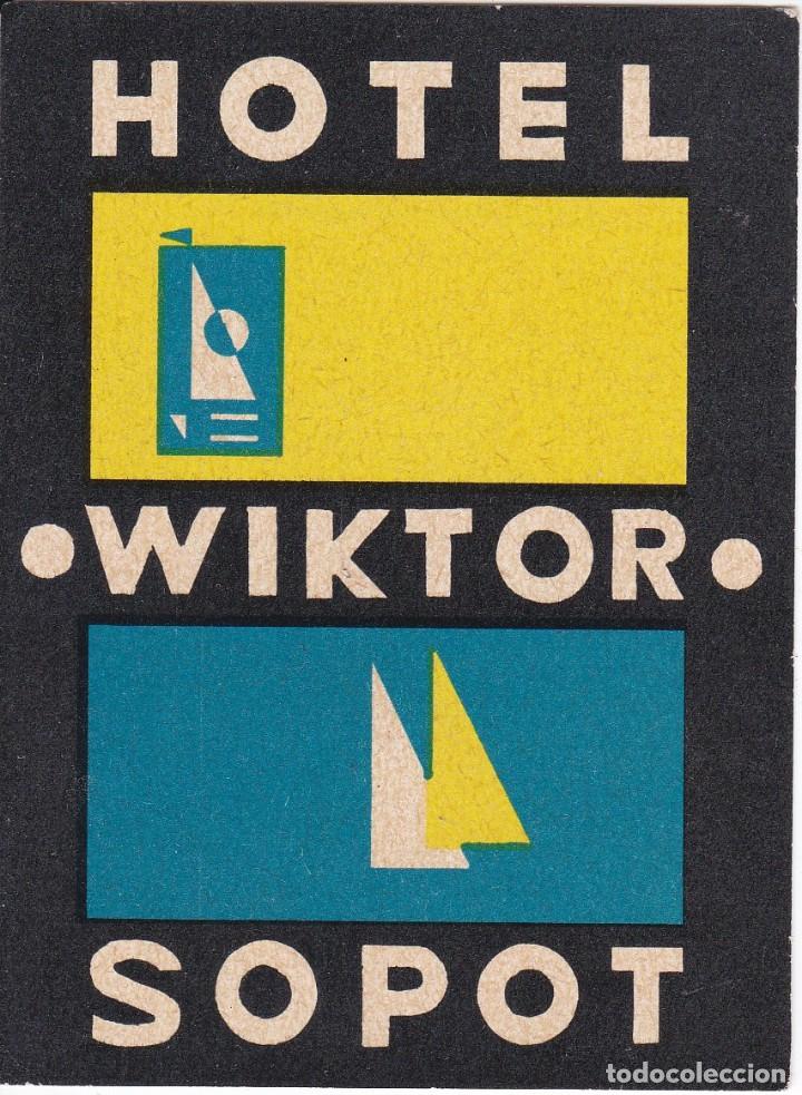 Etiquetas antiguas: ANTIGUA ETIQUETA DEL HOTEL WIKTOR DE SOPOT (POLONIA)
