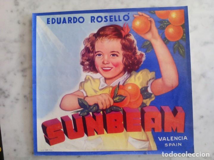 Alte Etiketten: etiqueta de naranjas sunbean eduardo rosello valencia - mide 28 x 26 c.m
