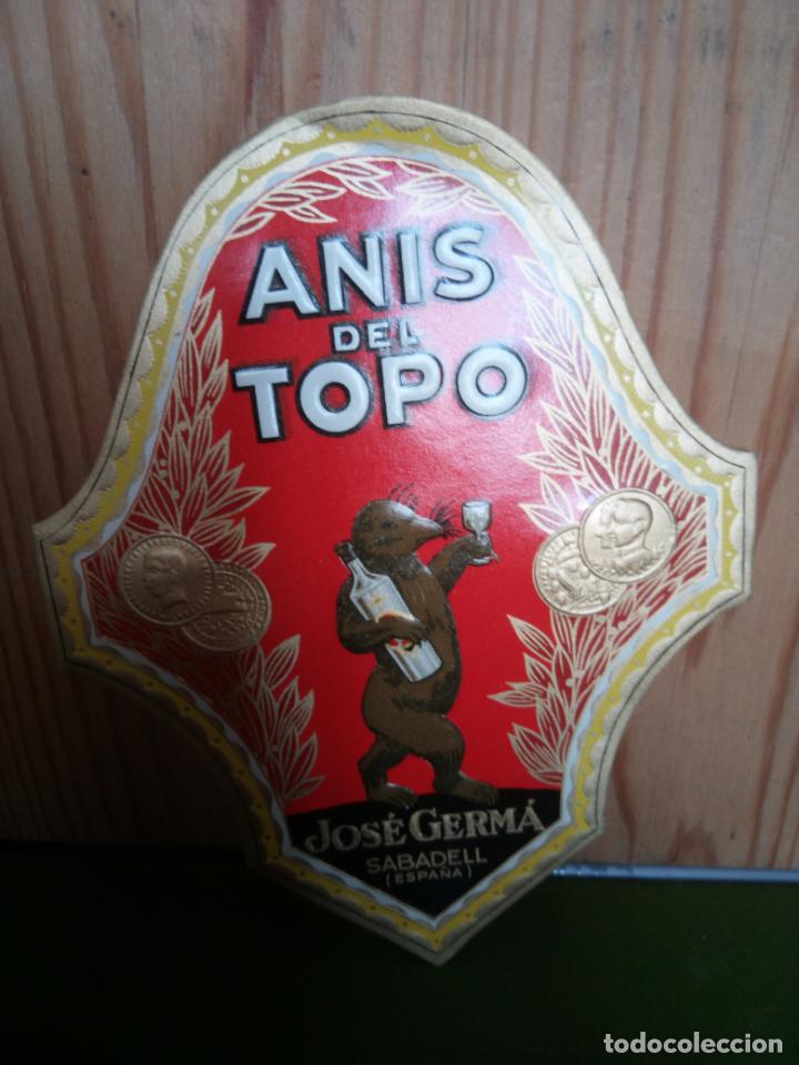 Etiquetas antiguas: ANIS DEL TOPO ETIQUETA - Foto 1