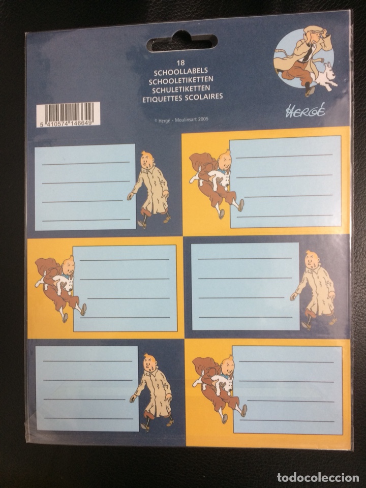 Etiquetas antiguas: Tintin 18 pegatinas etiquetas -herge