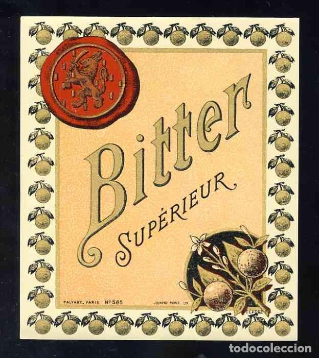 Etiquetas antiguas: Etiqueta de licor: BITTER SUPERIOR litografica
