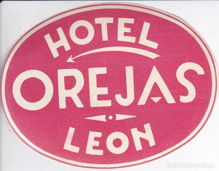 Etiquetas antiguas: ANTIGUA ETIQUETA DEL HOTEL OREJAS DE LEON