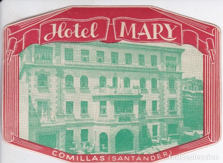 Etiquetas antiguas: ANTIGUA ETIQUETA DEL HOTEL MARY DE COMILLAS - SANTANDER