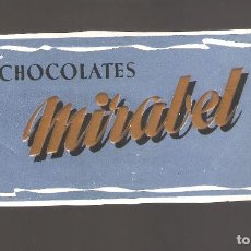 Etiquetas antiguas: 1 ETIQUETA DE CHOCOLATES MIRABEL ANTIGUA EN BUEN ESTADO