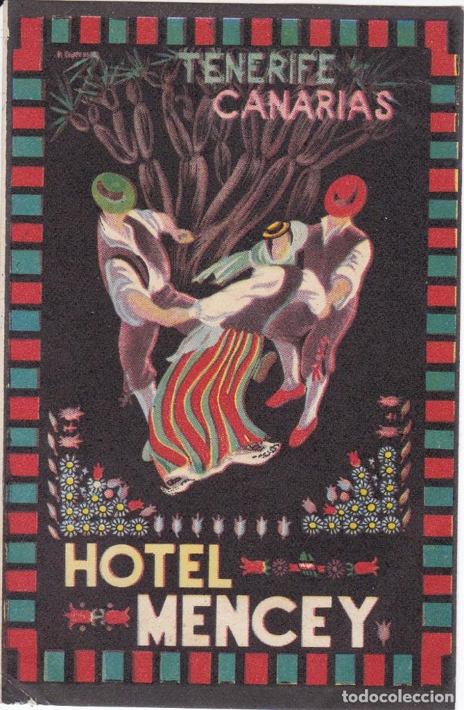 Etiquetas antiguas: ANTIGUA ETIQUETA DEL HOTEL MENCEY DE TENERIFE