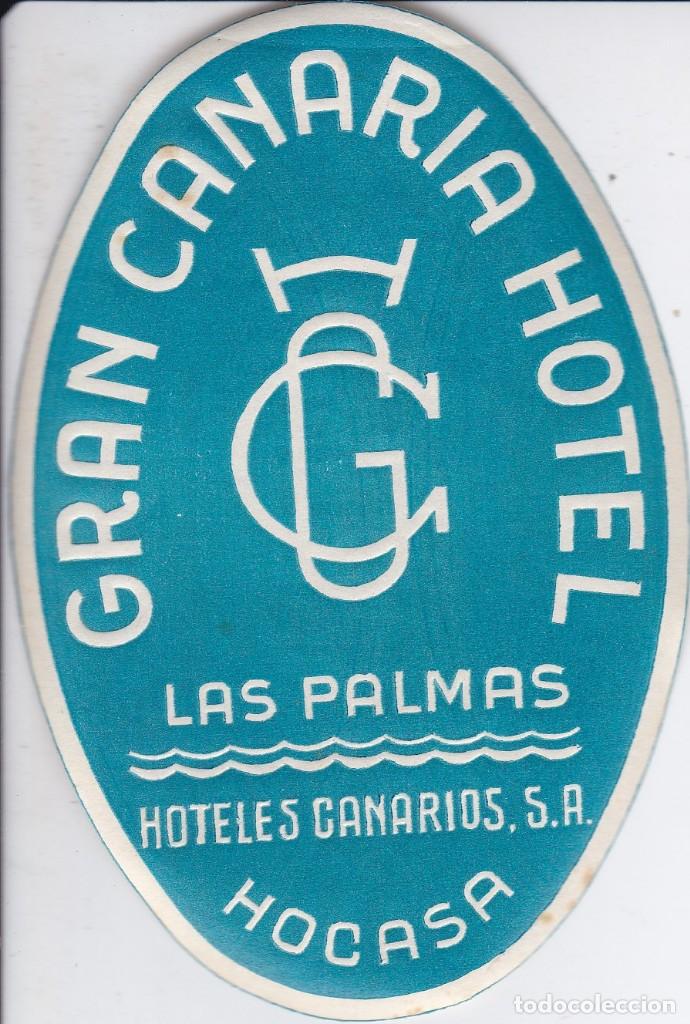 Etiquetas antiguas: ANTIGUA ETIQUETA DEL HOTEL GRAN CANARIA DE LAS PALMAS DE GRAN CANARIA