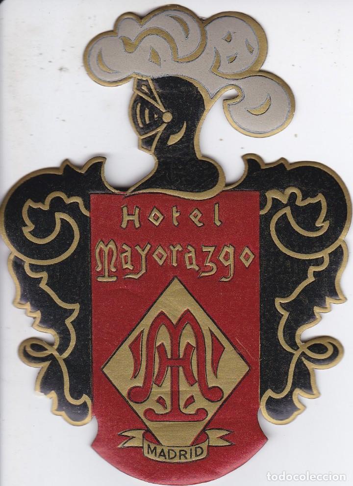 Etiquetas antiguas: ANTIGUA ETIQUETA DEL HOTEL MAYORAZGO DE MADRID