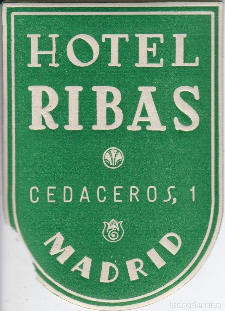 Etiquetas antiguas: ANTIGUA ETIQUETA DEL HOTEL RIBAS DE MADRID