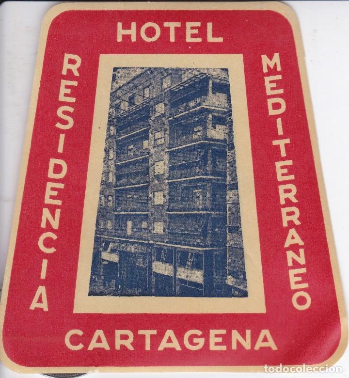 Etiquetas antiguas: ANTIGUA ETIQUETA DEL HOTEL MEDITERRANEO (MURCIA)