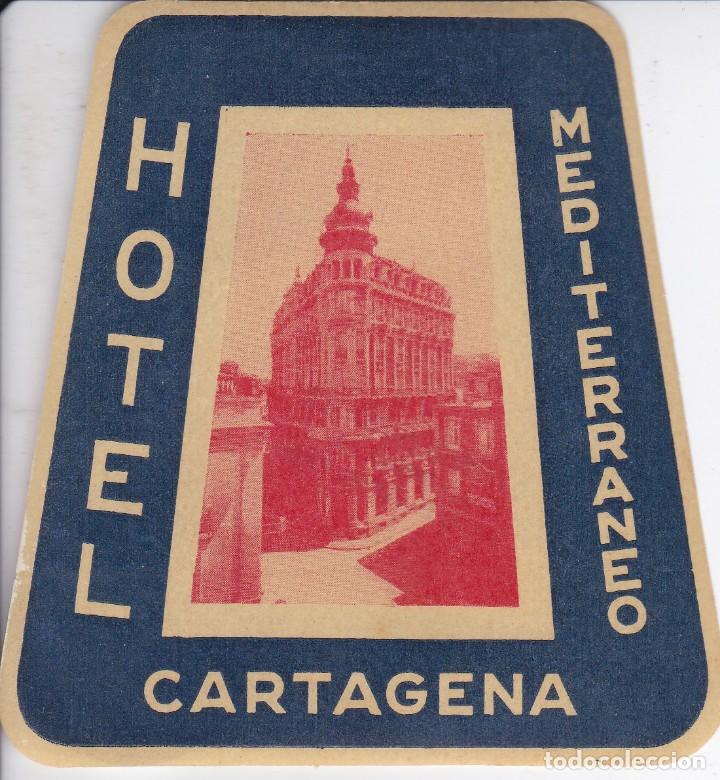 Etiquetas antiguas: ANTIGUA ETIQUETA DEL HOTEL MEDITERRANEO (MURCIA)