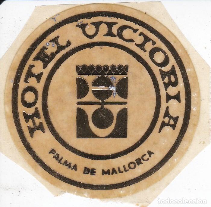 Etiquetas antiguas: ANTIGUA ETIQUETA DEL HOTEL VICTORIA DE PALMA DE MALLORCA