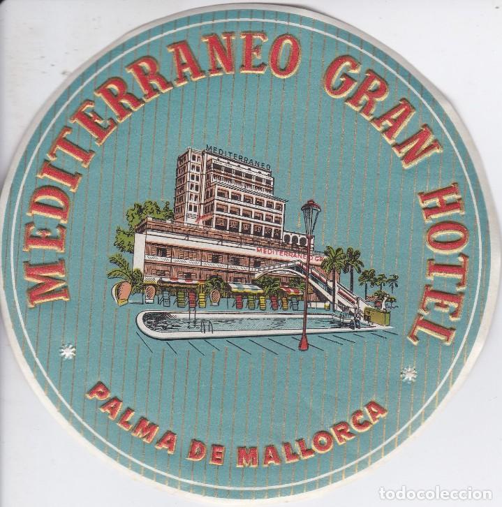 Etiquetas antiguas: ANTIGUA ETIQUETA DEL HOTEL MEDITERRANEO DE PALMA DE MALLORCA