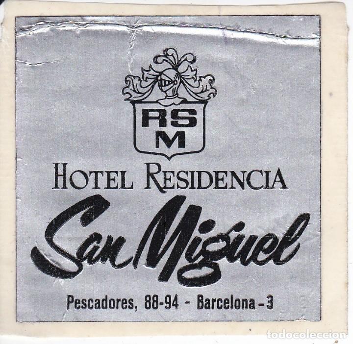 Etiquetas antiguas: ANTIGUA ETIQUETA DEL HOTEL SAN MIGUEL DE BARCELONA