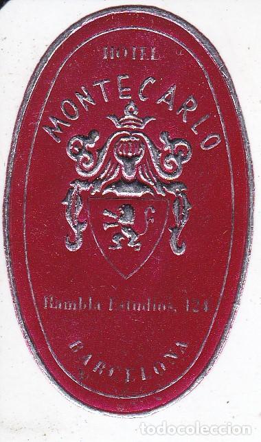 Etiquetas antiguas: ANTIGUA ETIQUETA DEL HOTEL MONTECARLO DE BARCELONA