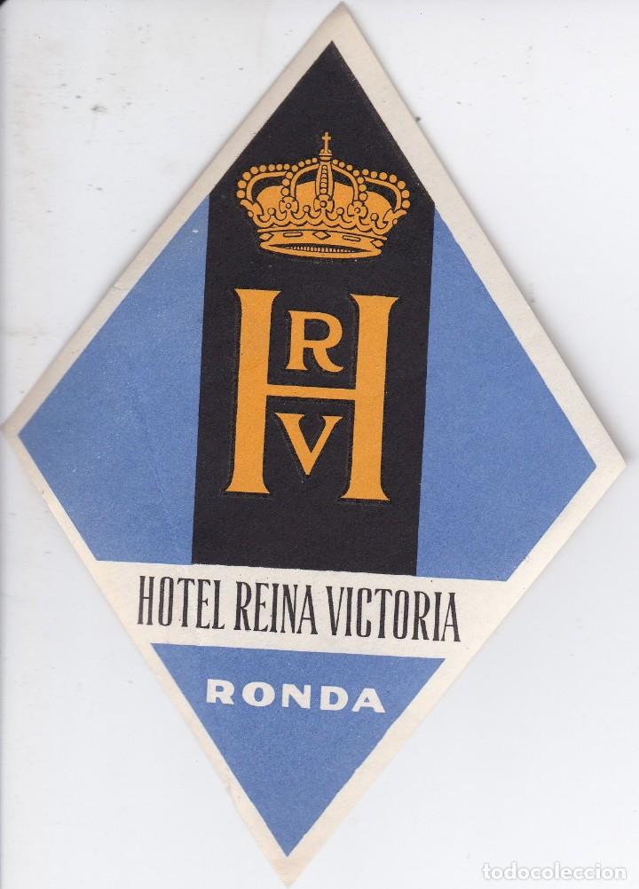 Etiquetas antiguas: ANTIGUA ETIQUETA DEL HOTEL REINA VICTORIA DE RONDA