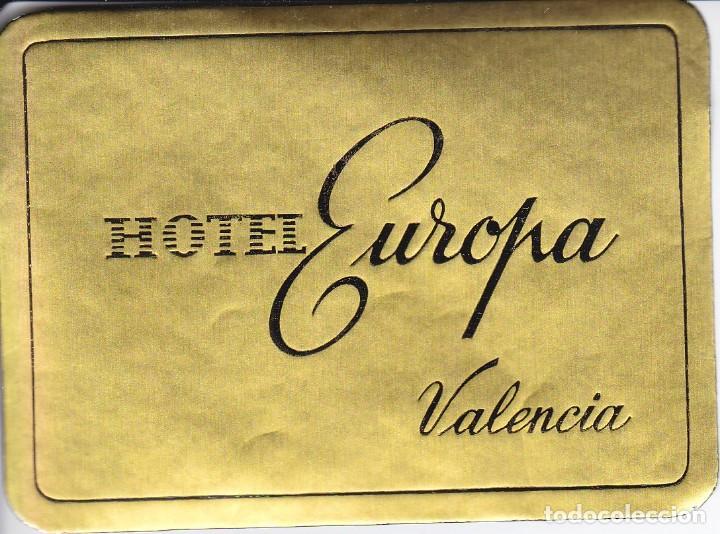 Etiquetas antiguas: ANTIGUA ETIQUETA DEL HOTEL EUROPA DE VALENCIA
