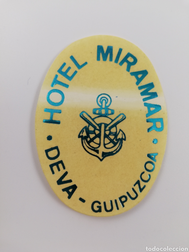 Etiquetas antiguas: ETIQUETA HOTEL MIRAMAR, DEVA GUIPUZCOA, LUGGAGE LABEL.