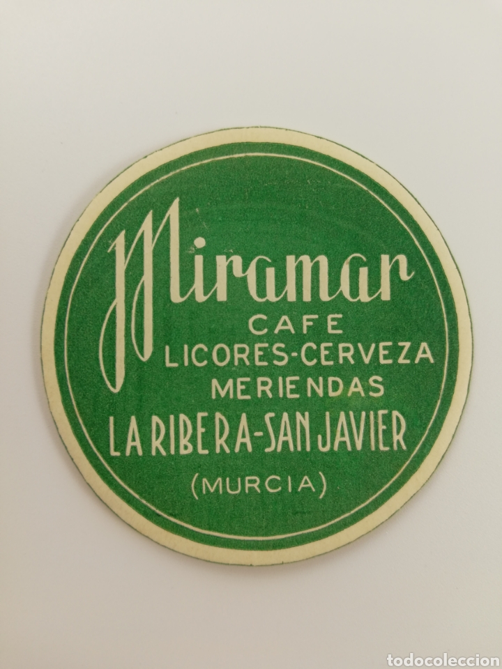 Etiquetas antiguas: ANTIGUA ETIQUETA RESTAURANTE MIRAMAR CAFE, LA RIBERA SAN JAVIER MURCIA, TIPO HOTEL, LUGGAGE LABEL.