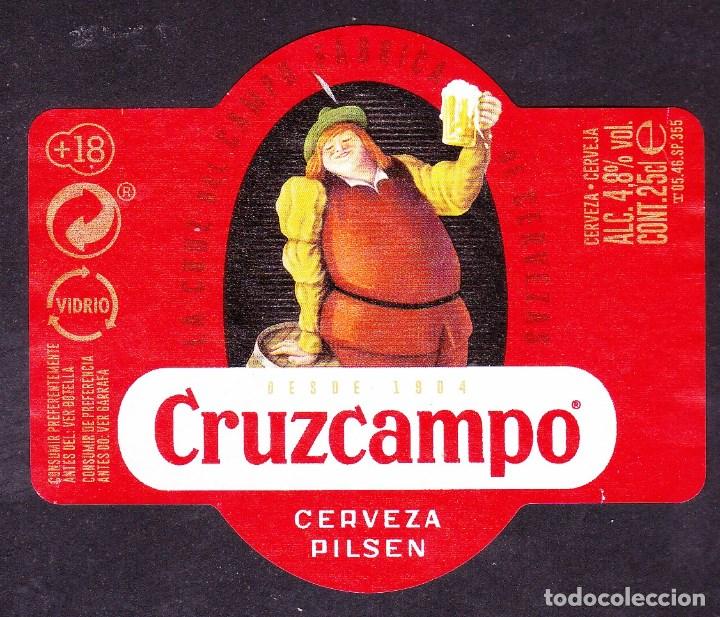 Etiquetas antiguas: ETIQUETA DE CERVEZA CRUZCAMPO