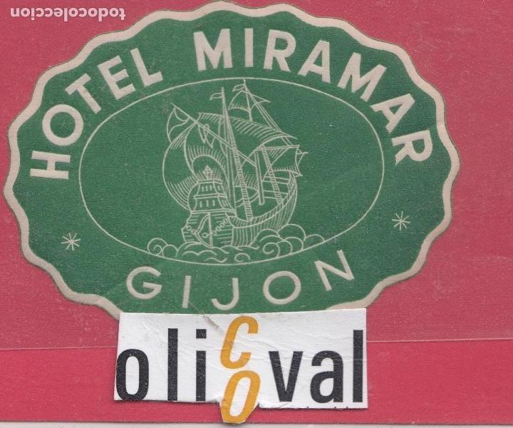 Etiquetas antiguas: ETIQUETA HOTEL ASTURIAS GIJON TROQUEL75X60 mm COLA ORIGINALl EH 18.10.4