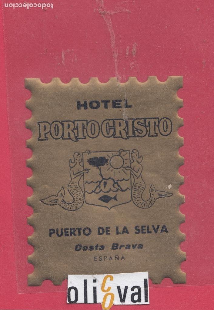 Etiquetas antiguas: ETIQUETA HOTEL PORTO CRISTOI COLA TROQUEL MUY BUNO  80X110 mm E.HOTEL..18,2