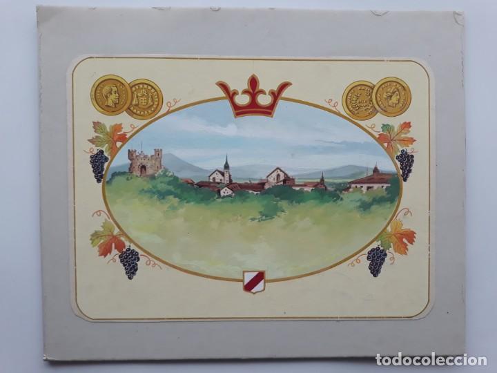 Etiquetas antiguas: ETIQUETA PUBLICIDAD VINO, (SEGURAMENTE RIOJA LOGRO&Ntilde;O), PINTURA, PINTADO A MANO , CARTON DURO