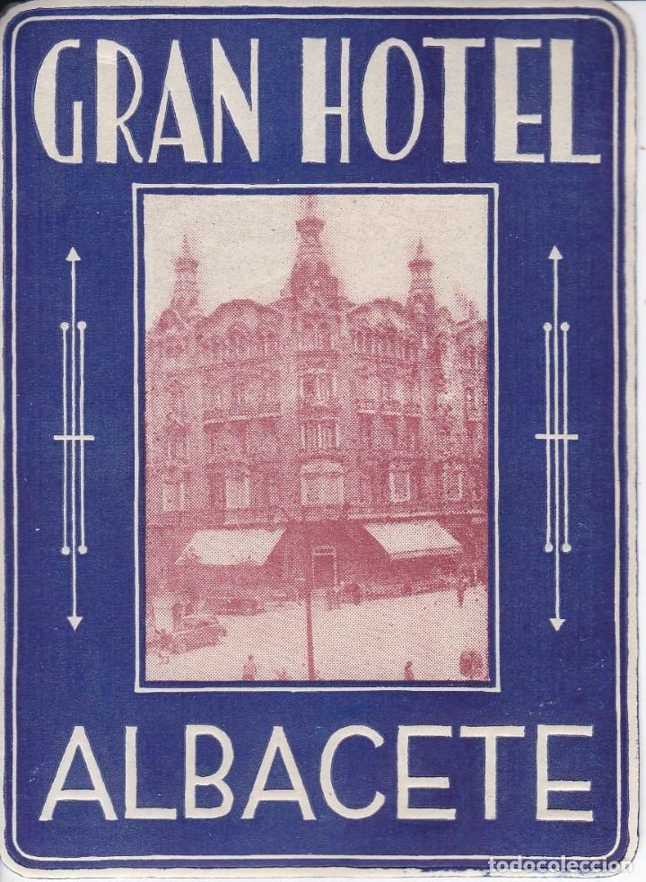 Etiquetas antiguas: ANTIGUA ETIQUETA DEL GRAN HOTEL DE ALBACETE