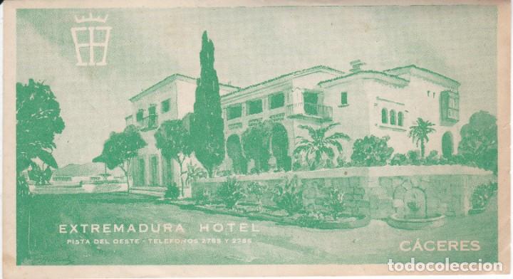 Etiquetas antiguas: ANTIGUA ETIQUETA DEL HOTEL EXTREMADURA DE CACERES